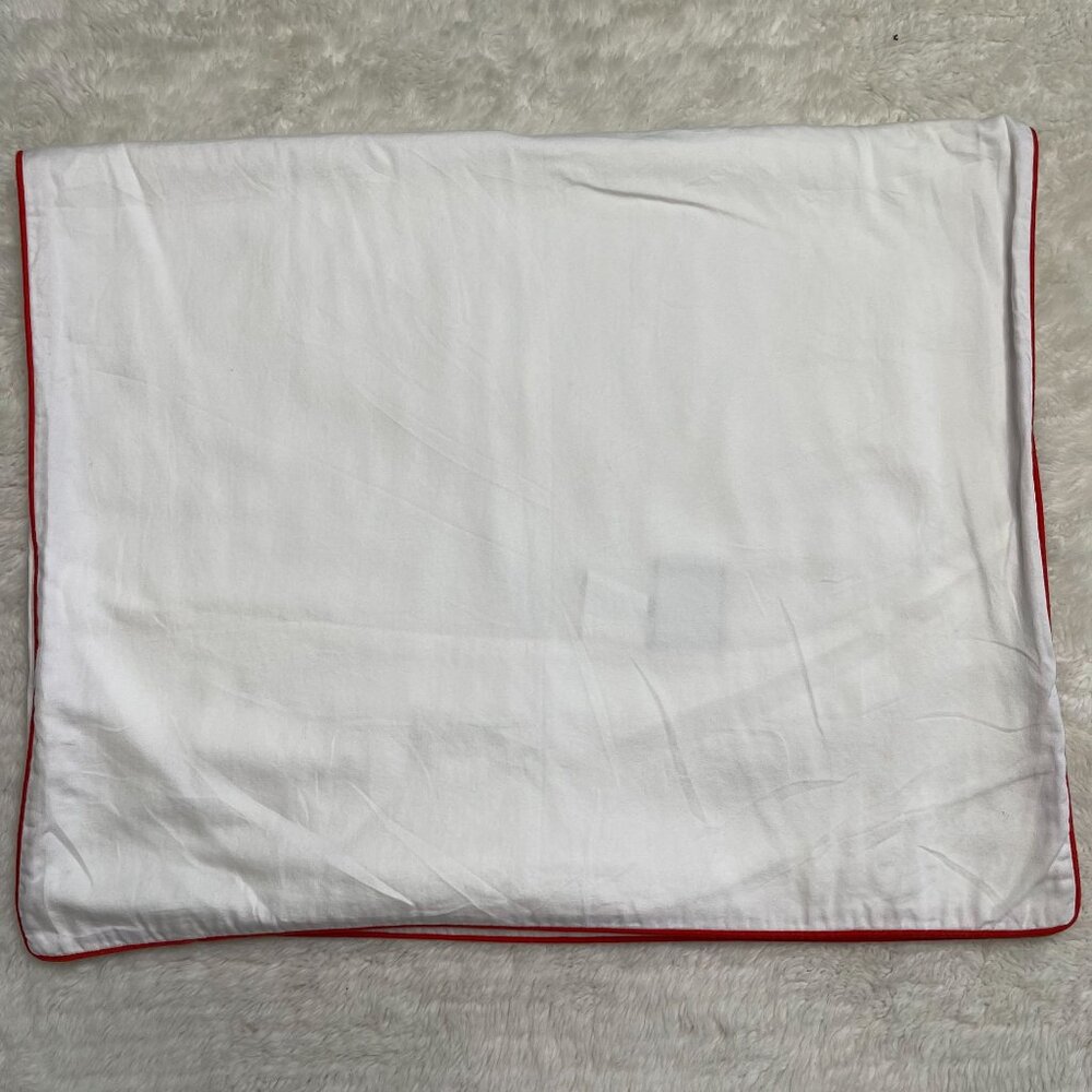 Frette At Home White Fuchsia 100% Cotton Pillow Cases (2) 19 x 30.5"